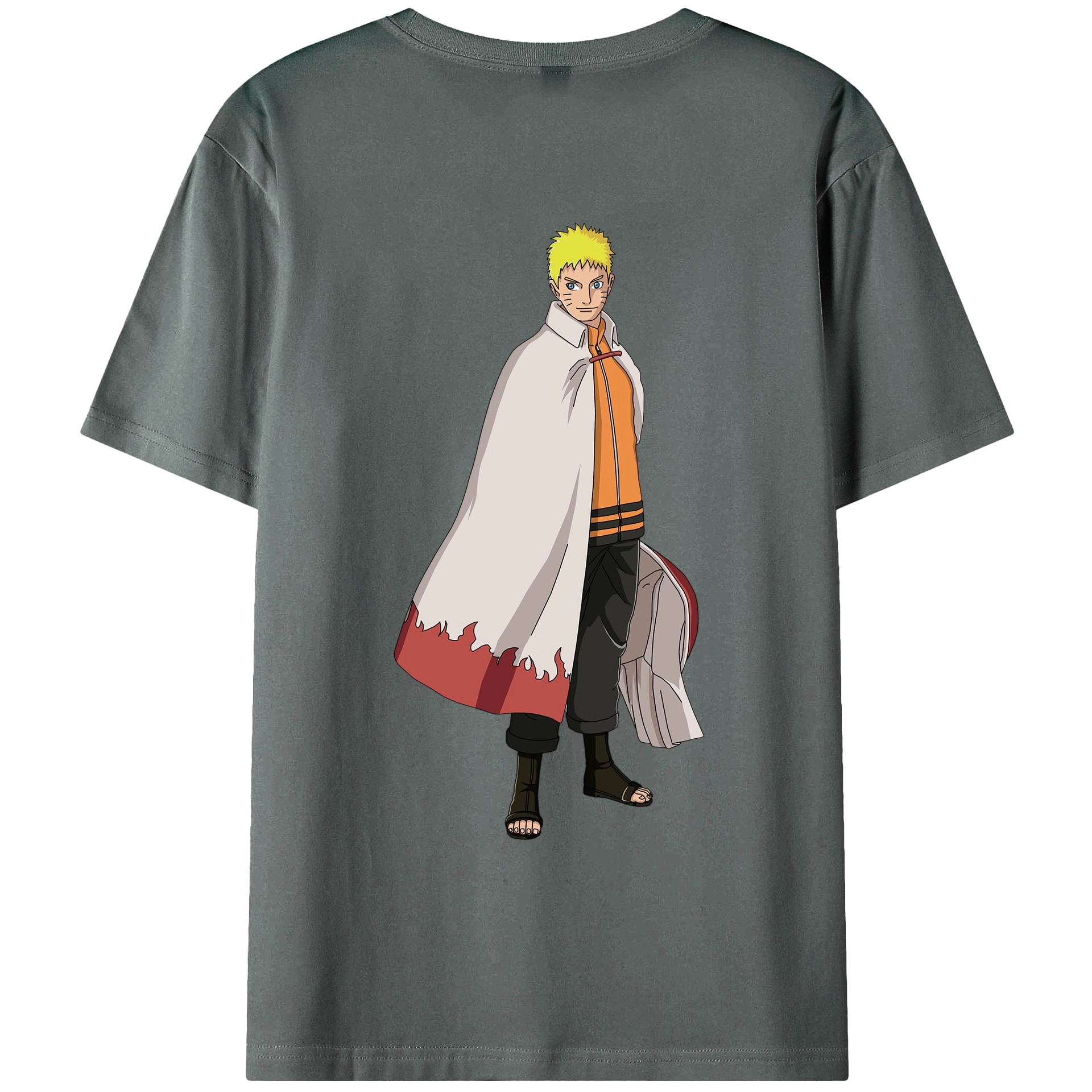 （画像用） NARUTO -ナルト- うずまき ナルト Uzumaki Naruto 綿100％ メンズ半袖Tシャツ（バックプリント） 通気性